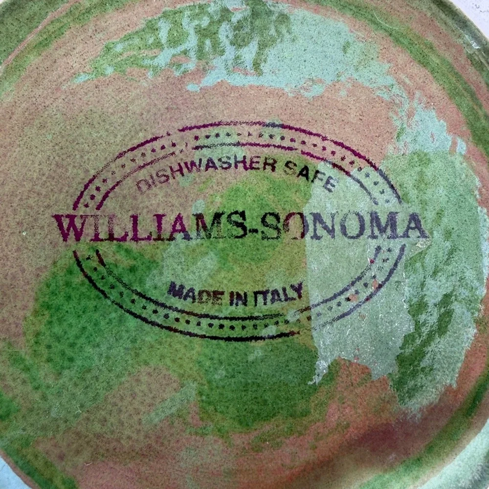 Williams Sonoma 2 Lit Green Stoneware Pitcher Farmhouse Crock Utensil Holder Jug